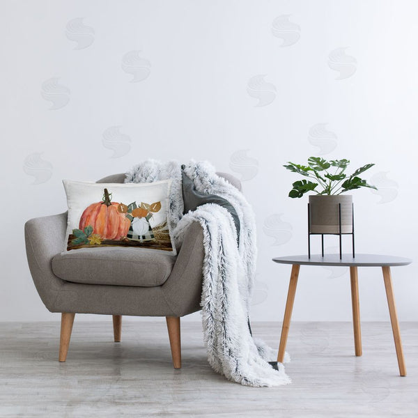 Stupell Industries Livi And Finn | Fall Gnome With Pumpkin Printed Throw Pillow