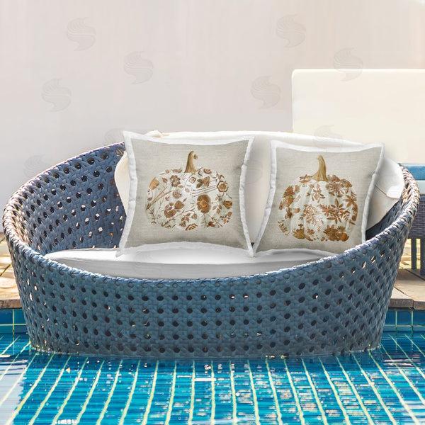 Stupell Industries Livi And Finn | Foliage Patterned Pumpkins Printed Throw Pillow