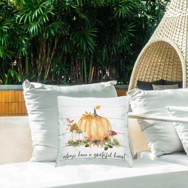 Stupell Industries Livi And Finn | Grateful Heart Woodland Harvest Printed Throw Pillow