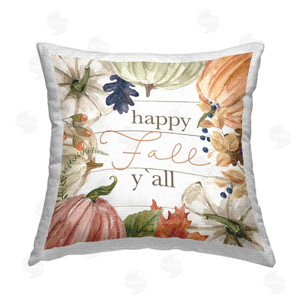 Stupell Industries Livi And Finn | Happy Fall Y'all Pumpkins Printed Throw Pillow