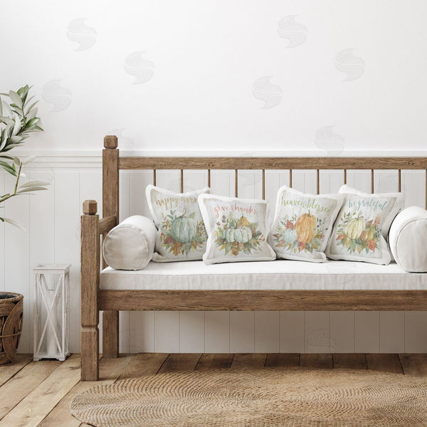 Stupell Industries Livi And Finn | Harvest & Gratitude Pumpkins Printed Throw Pillow Set