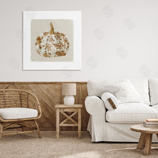 Stupell Industries Livi Finn | Harvest Pumpkin With Floral Pattern Wall Art