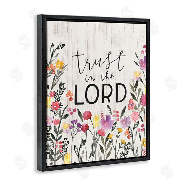 Stupell Industries Loni Harris | Trust In The Lord Proverb Spring Watercolor Flowers Wall Art