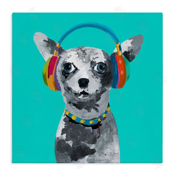 stupell industries Lorenzo Collective | Jammin' Pup on Blue Wall Art