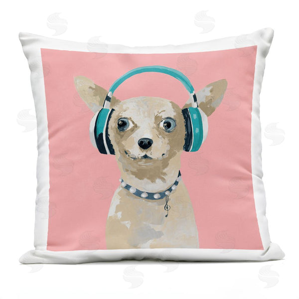 Stupell Industries Lorenzo Collective | Jammin' Pup On Pink Throw Pillow