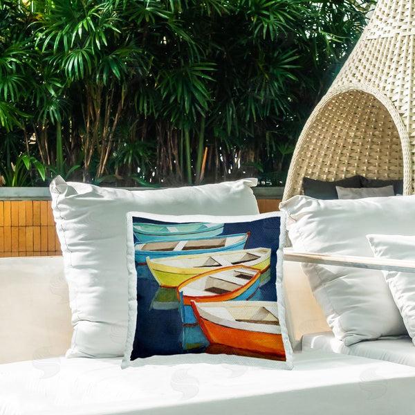Stupell Industries Lorenzo Collective | Serene Rowboats In Summer Throw Pillow