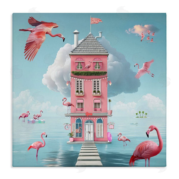 stupell industries Lori Lea Studios | Flamingo Hotel on Water Wall Art