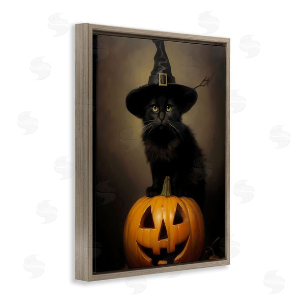 Stupell Industries LSR Design Studio | Black Cat On Pumpkin Wall Art