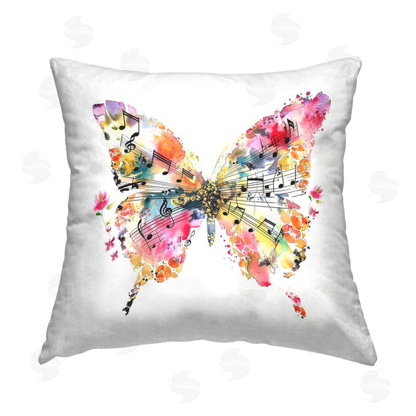 stupell industries LSR Design Studio | Butterfly & Music Notes Printed Throw Pillow