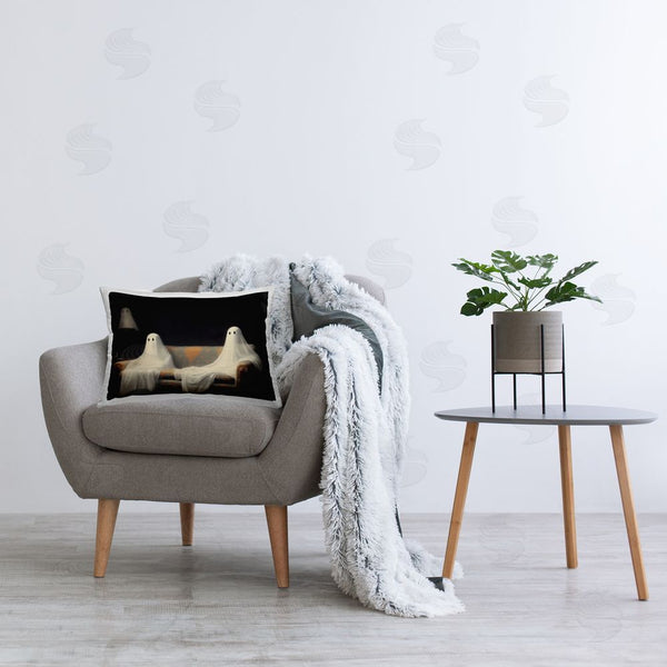 Stupell Industries LSR Design Studio | Spooky Couch Ghost Duo Printed Throw Pillow