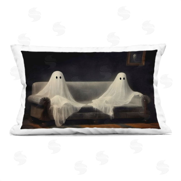 stupell industries LSR Design Studio | Spooky Couch Two Ghosts Printed Throw Pillow