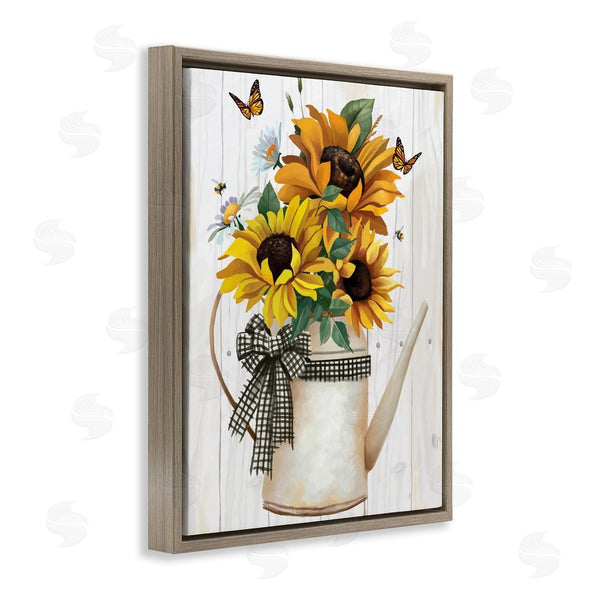 Stupell Industries Lucca Sheppard | Sunflower Trio In Watering Can Wall Art