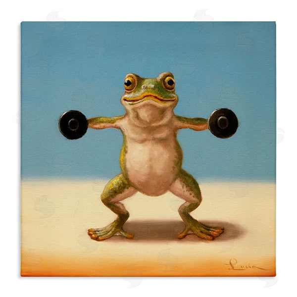 stupell industries Lucia Heffernan | Exercise Weights Frog