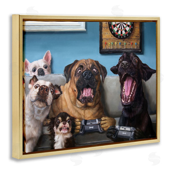 Stupell Industries Lucia Heffernan | Funny Dogs Playing Video Games