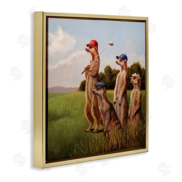 Stupell Industries Lucia Heffernan | Meerkats Playing Golf