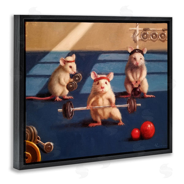 Stupell Industries Lucia Heffernan | Mice Lifting Weights Gym Humor
