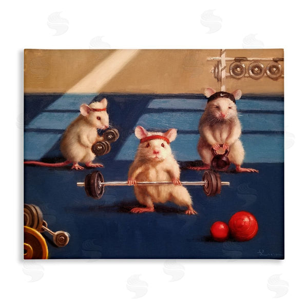 stupell industries Lucia Heffernan | Mice Lifting Weights Gym Humor