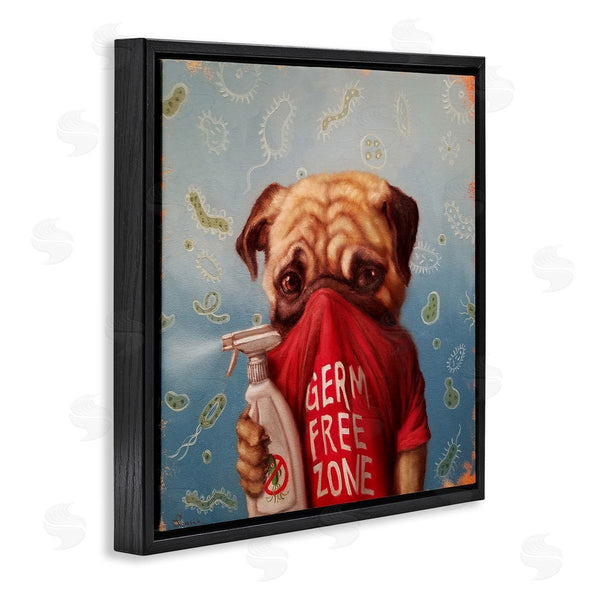 Stupell Industries Lucia Heffernan | Pug Portrait Germ Free Zone