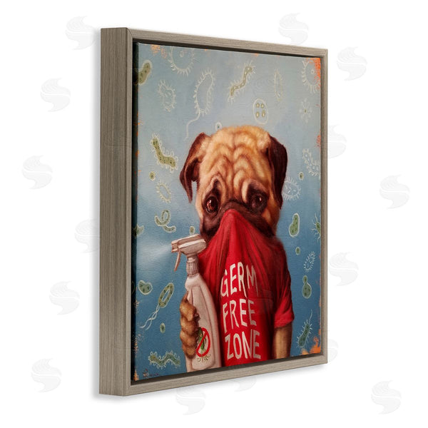 Stupell Industries Lucia Heffernan | Pug Portrait Germ Free Zone