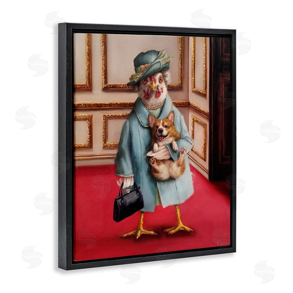 Stupell Industries Lucia Heffernan | Queen Chicken With Corgi Regal Animals