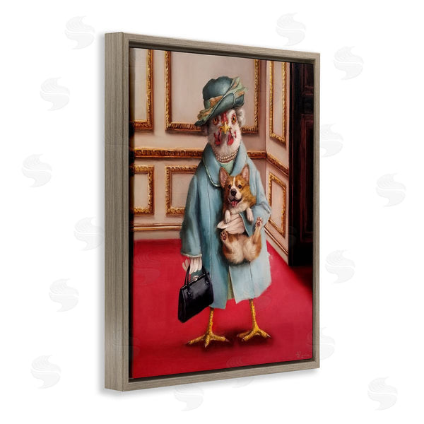 Stupell Industries Lucia Heffernan | Queen Chicken With Corgi Regal Animals