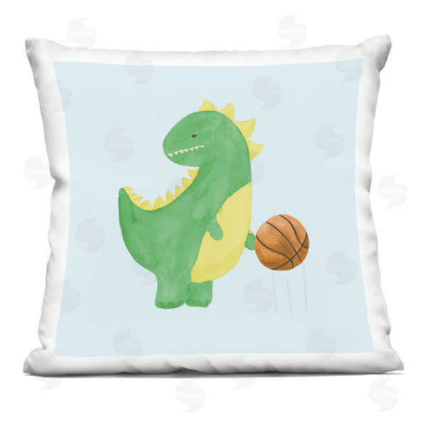 stupell industries Lucille Price | Baby Dino & Basketball Throw Pillow