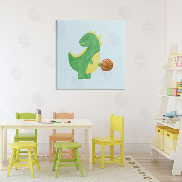 Stupell Industries Lucille Price | Baby Dino & Basketball Wall Art