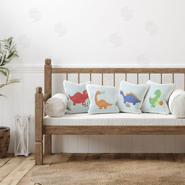 Stupell Industries Lucille Price | Baby Dinos Playing Sports Throw Pillow