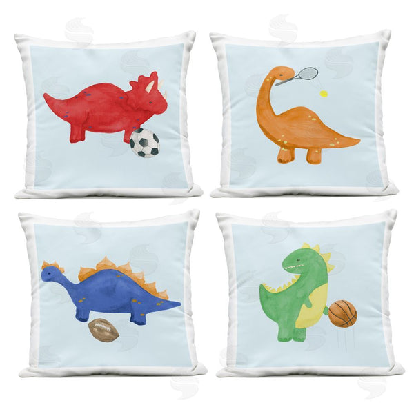 Stupell Industries Lucille Price | Baby Dinos Playing Sports Throw Pillow