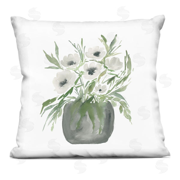 stupell industries Lucille Price | White Anemone Blooms Throw Pillow