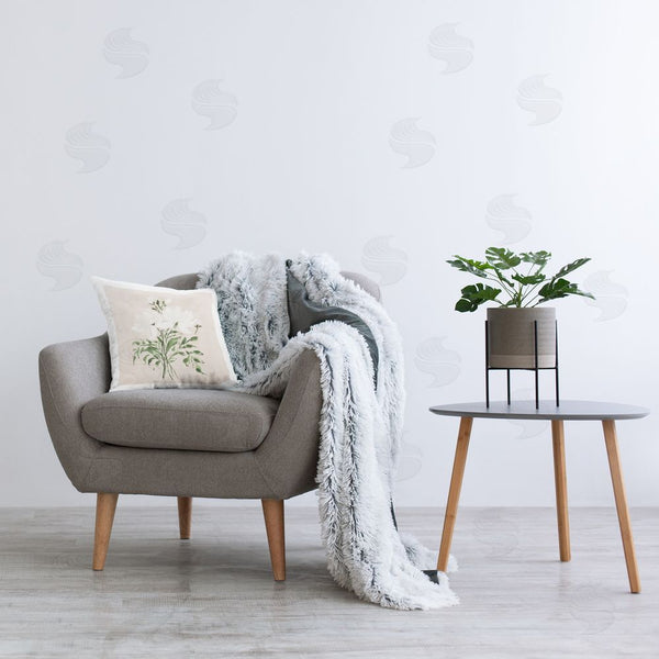 Stupell Industries Lucille Price | White On Tan Floral Throw Pillow