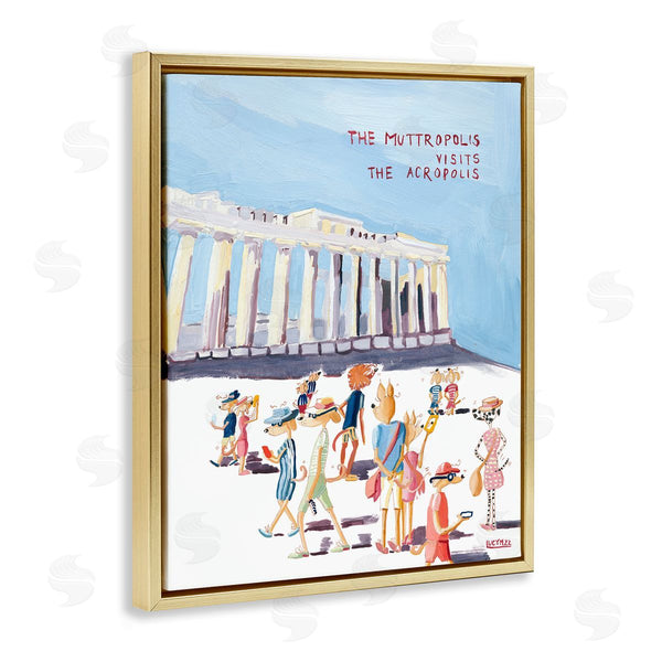 Stupell Industries Lucy Marshall | Muttropolis Visits Acropolis Funny