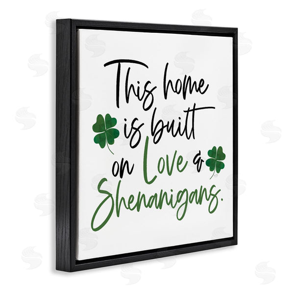 Stupell Industries Lux + Me Designs | Love & Shenanigans Lucky Green Clover Calligraphy Quote Wall Art