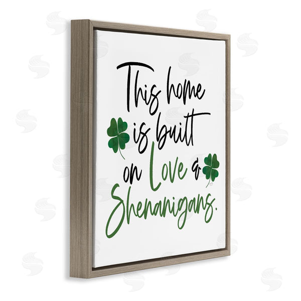Stupell Industries Lux + Me Designs | Love & Shenanigans Lucky Green Clover Calligraphy Quote Wall Art