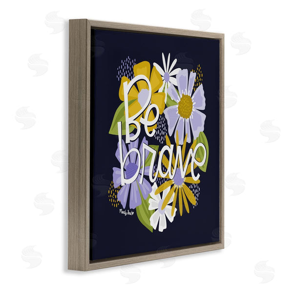 Stupell Industries Mandy Ford Art + Illustration | Be Brave Over Florals Wall Art