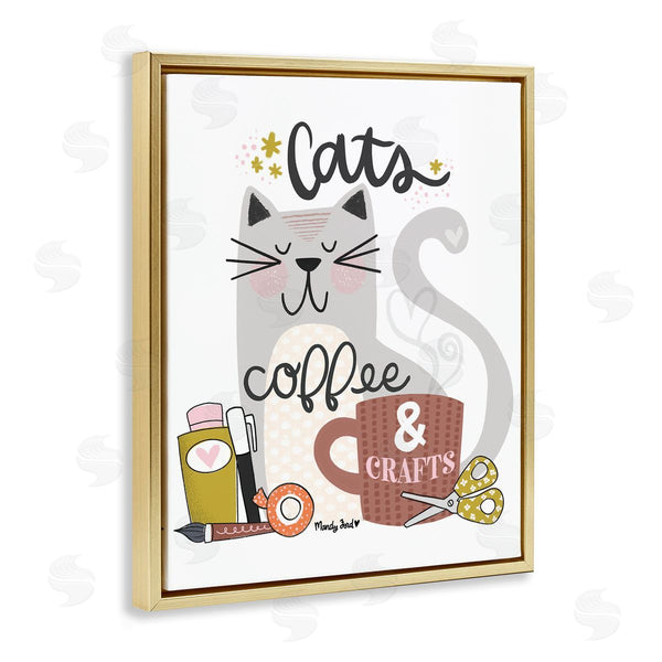 Stupell Industries Mandy Ford Art + Illustration | Cats Coffee & Crafts