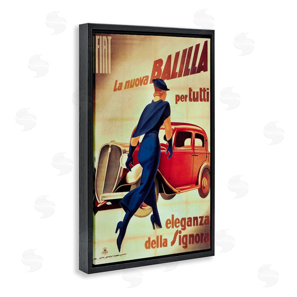 Stupell Industries Marcus Jules | Antique Vehicle & Woman Advertisement