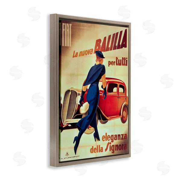 Stupell Industries Marcus Jules | Antique Vehicle & Woman Advertisement