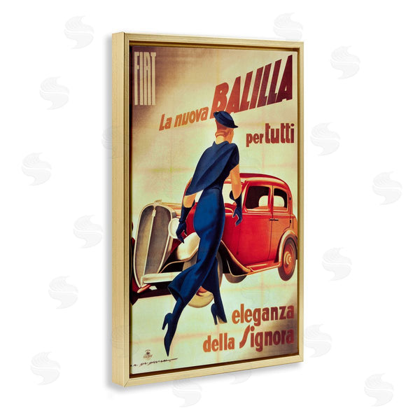 Stupell Industries Marcus Jules | Antique Vehicle & Woman Advertisement