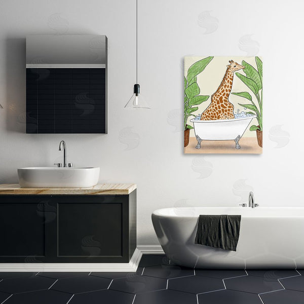 Stupell Industries Marcus Prime | Bathing Giraffe & Plants Wall Art