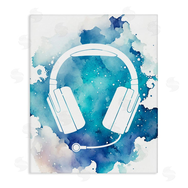 stupell industries Marcus Prime | Blue Headphone Splatter Wall Art