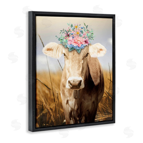 Stupell Industries Marcus Prime | Chatty Belle Cow With Florals Wall Art