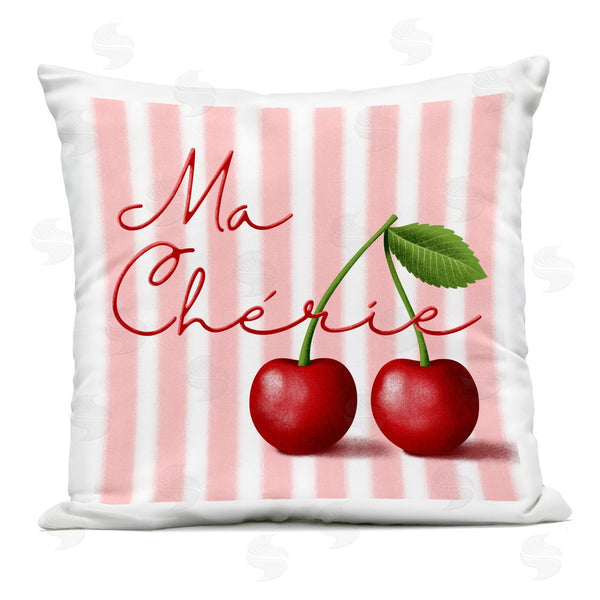 Stupell Industries Marcus Prime | Ma Cherie Stripes & Cherries Printed Throw Pillow