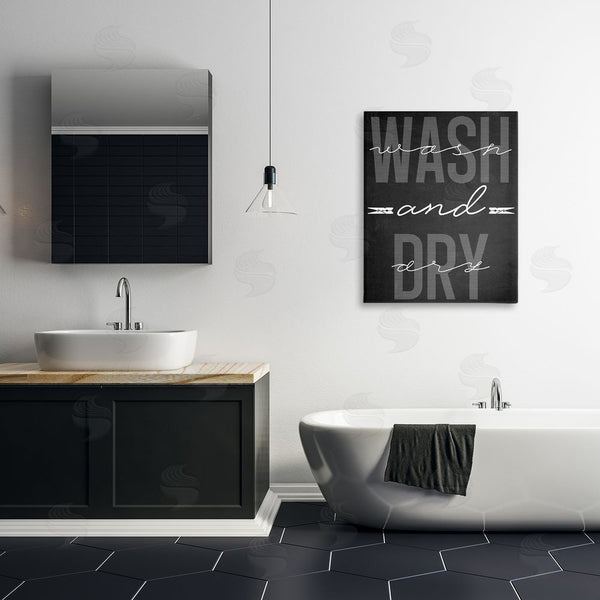 Stupell Industries Marcus Prime | Wash And Dry Black Minimal Wall Art