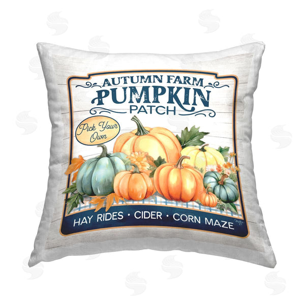 stupell industries Martin Podt | Autumn Farm Pumpkin Patch Printed Throw Pillow
