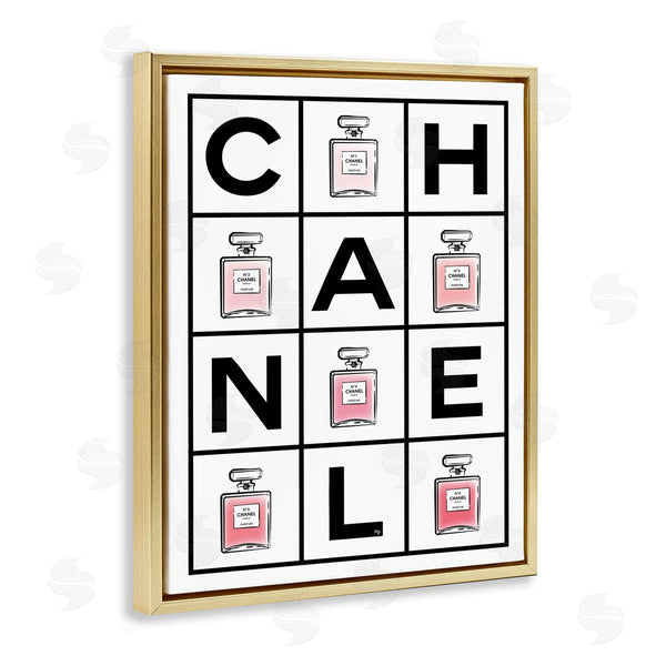 Stupell Industries Martina Pavlova | Perfume Bottle Bold Text Glam Pattern