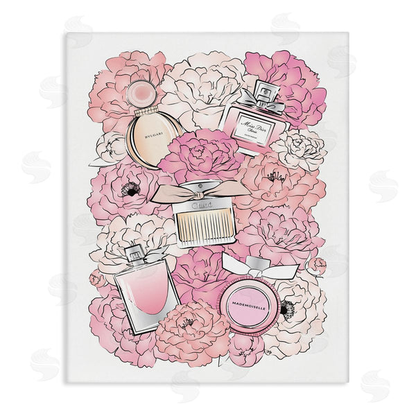 stupell industries Martina Pavlova | Pink Peonies and Fashion Bottles