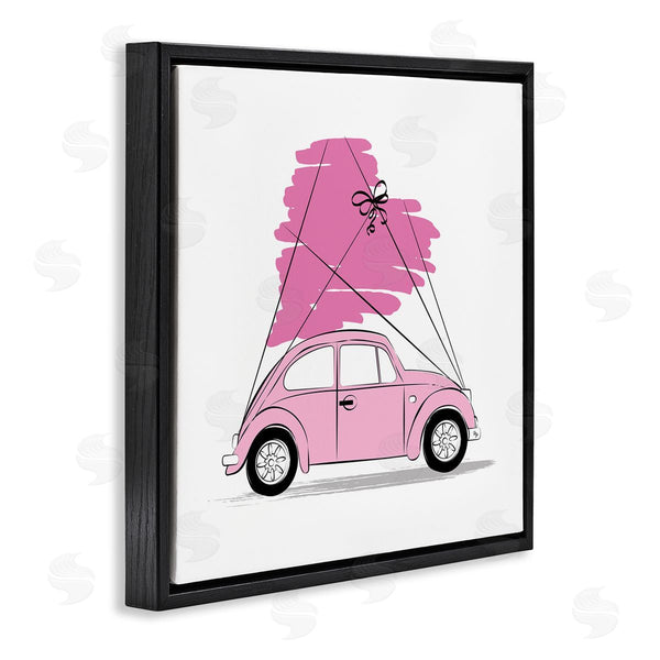 Stupell Industries Martina Pavlova | Trendy Pink Buggy Car Chic Wrapped Heart Wall Art