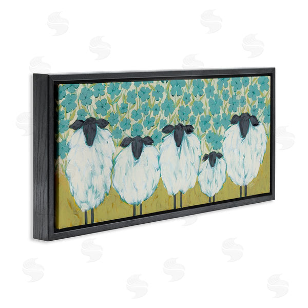 Stupell Industries Michele Norman | Sheep Family Blue Daisy Pattern Wall Art