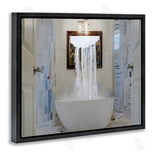 Stupell Industries Milli Villa | Waterfall Bathtub Bathroom Photograph